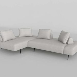 Modelo 3D Sofá Seccional Divan con Cojines