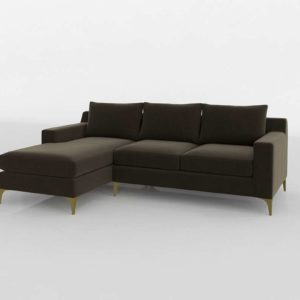 Sofa 3D Chaise Interior Define Sloan Negro