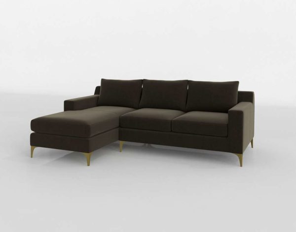 Sofa 3D Chaise Interior Define Sloan Negro