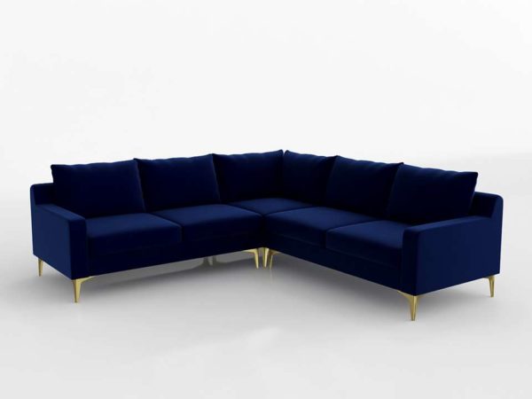 Sofá 3D Rinconero Interior Define Sloan Azul