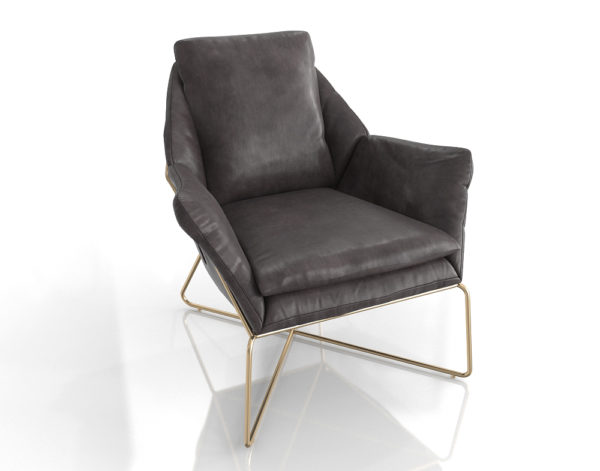 WestElm Origami Leather Lounge Chair