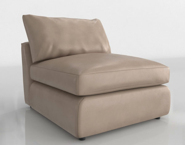 CrateAndBarrel Lounge II Leather Armless Chair