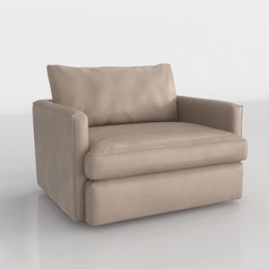 CrateAndBarrel Lounge II Petite Leather Chair LavistaSmoke