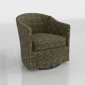Arhaus Giles28In Upholstered Swivel Chair In Palance Steel