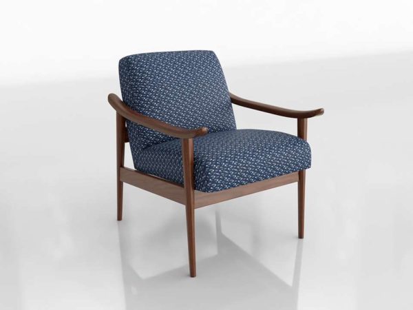 Westelm Mid Century Show Wood Chair Morse Blue Multi