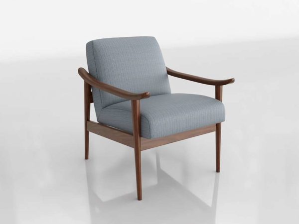 Westelm Mid Century Show Wood Upholstered Chair Crossweave Ming