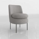 Westelm Modern Curved Slipper Chair Deco Weave Feather
