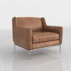 CB2 Alfred Cognac Leather Chair