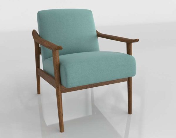Westelm Mid Century Show Wood Chair Heathered Weav