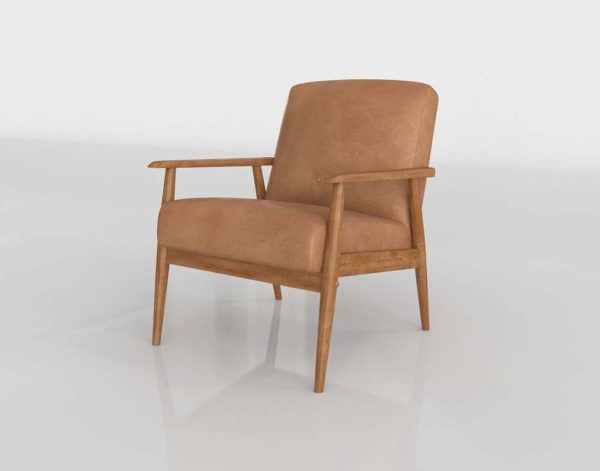 Pier1 Lummus Cognac Wood Frame Accent Chair