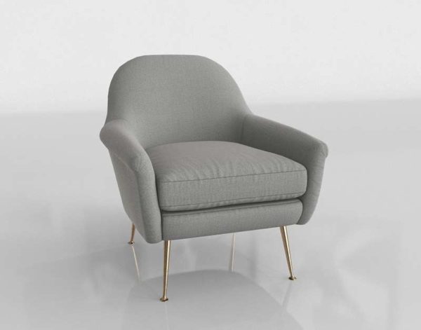 Westelm Phoebe Chair In Feather Gray Heathered Crosshatch