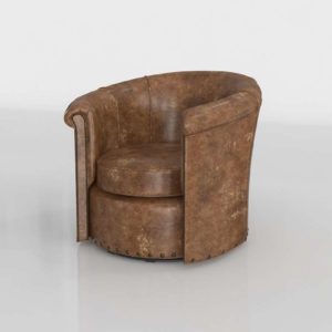 arhaus-benedict-leather-swivel-chair-in-bronco-whiskey-3d
