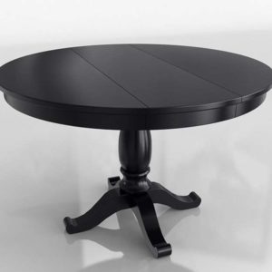 CrateAndBarrel Avalon 45 Black Round Extension Dining Table