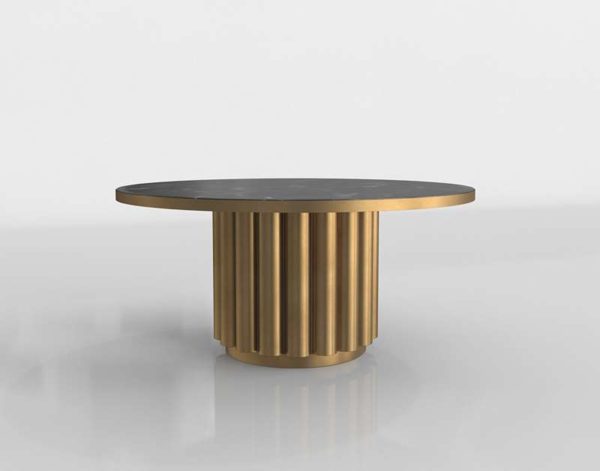 CB2 Cypher Black Marble Dining Table