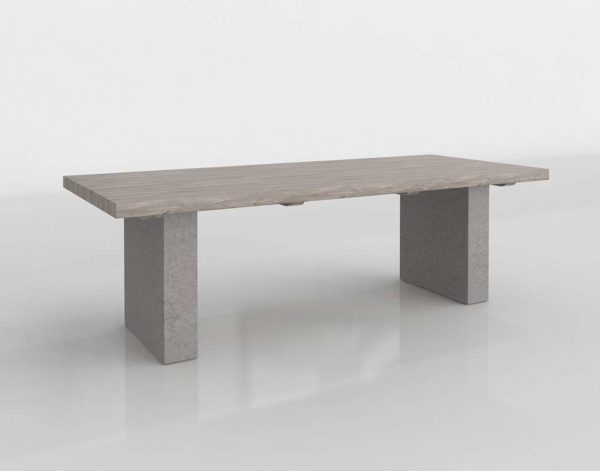 Concrete Pier Dining Table RH w 3D