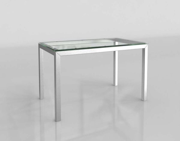 Crateandbarrel Parsons Clear Glass Steel Table