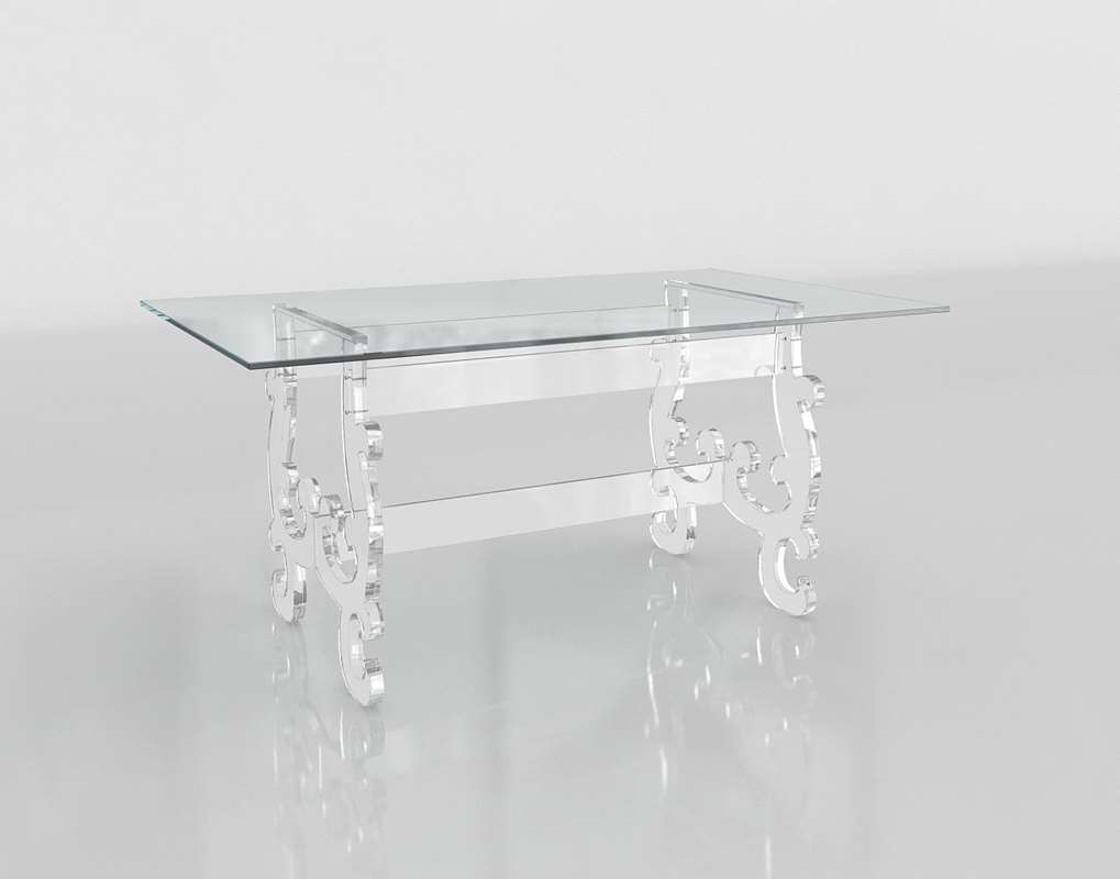 3d Wisteria Acrylic And Glass Dining Table Glancing Eye