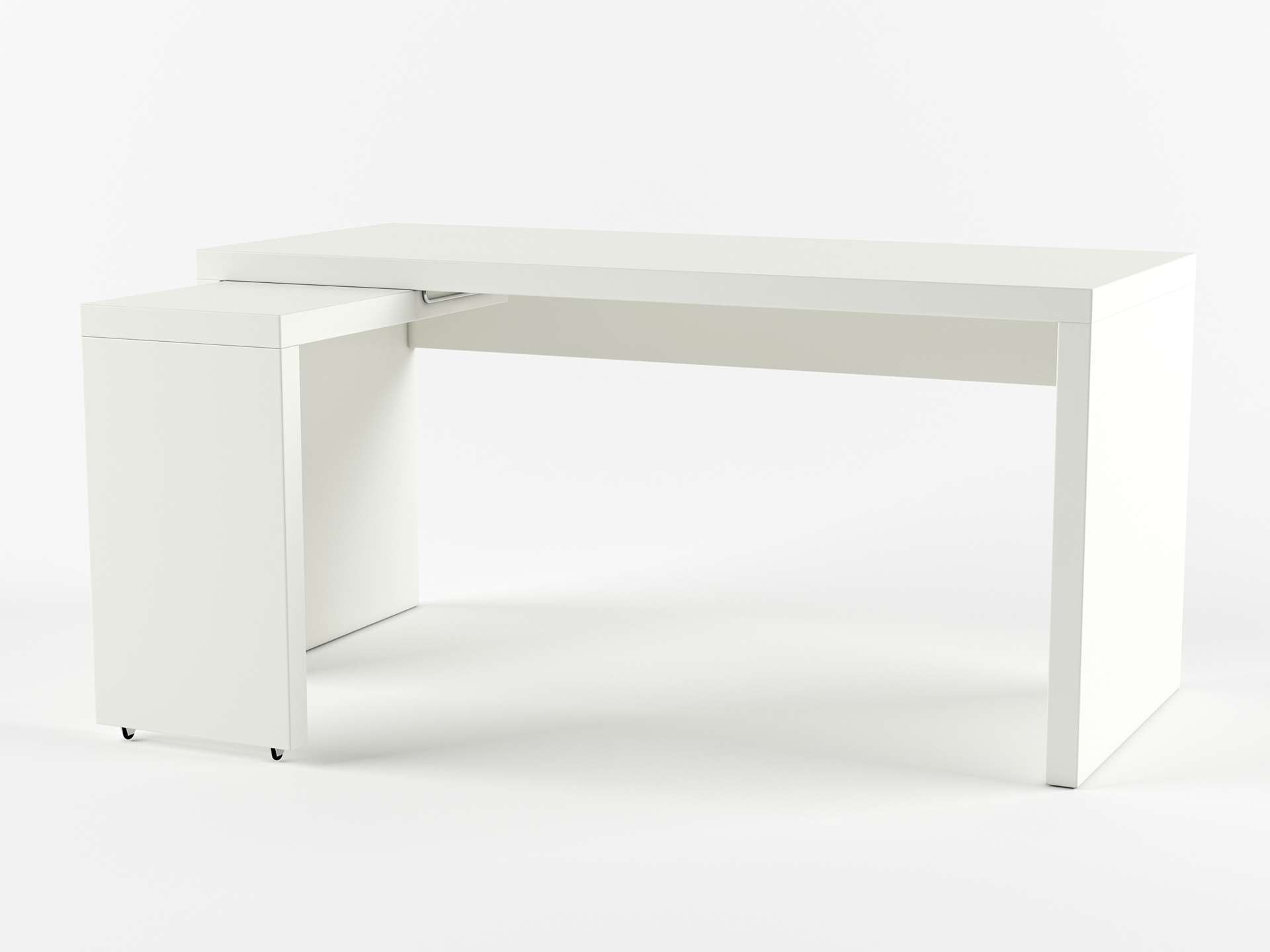 3d Malm Desk W Pull Out Panel Design Ikea Glancing Eye