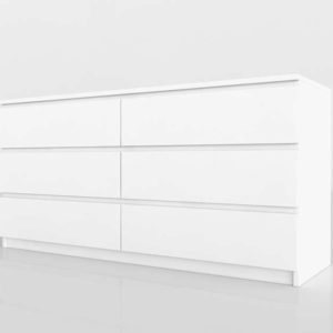 Cómoda 3D IKEA Malm 6 Cajones Blanco