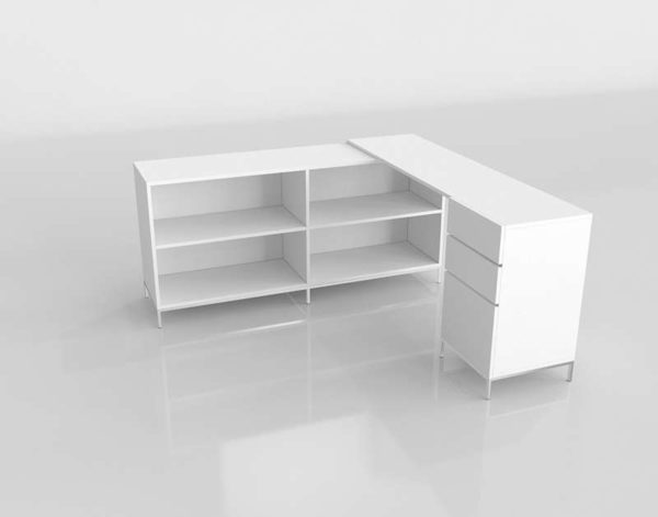Lacquer Storage 3D Desk Set Box File Bookshelf Westelm