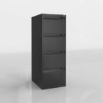 Modelo 3D Mueble Archivador Negro