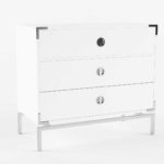 Westelm Malone Campaign Storage 3 Drawer Dresser Lacquer