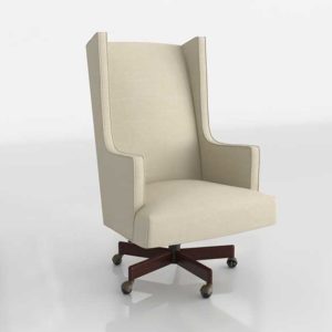CB Neo Upholstered Wingback Office Chair Gibson Oatmeal