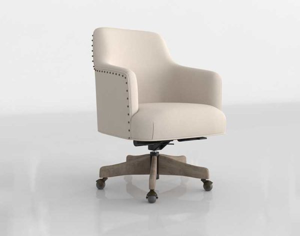PB Reeves Swivel Desk Chair Oatmeal Linen