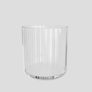 CB2 Pinstripe Etched Double Old Fashioned Glass