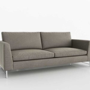 Crateandbarrel Tyson Sofa With Stainless Steel Base Vail Granite