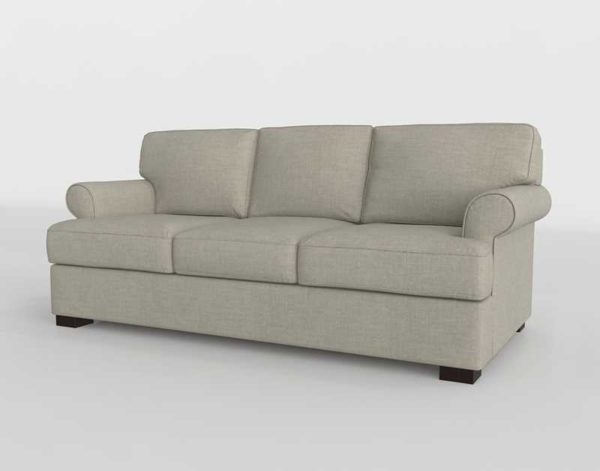 PB Townsend Roll Arm Upholstered Sofa Tweed Taupe