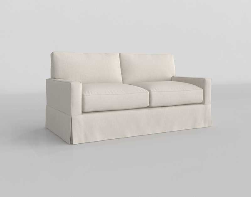 3d Potterybarn Pb Comfort Eco Square, Pb Comfort Square Arm Slipcovered Sofa