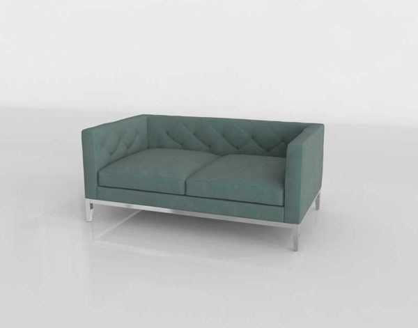 Rhmodern Italia Tufted Shelter Arm Sofa Slate Polished Chrome Base