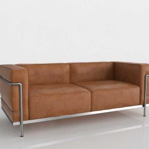 3d-dwr-lc3-grand-modele-two-seat-sofa-down-cushions-tobaco