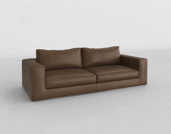 Interiordefine Walters Leather Leather Sofa Pecan