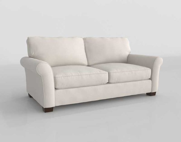 PB Comfort Roll Arm Upholstered Sofa Brushed Canvas Natural