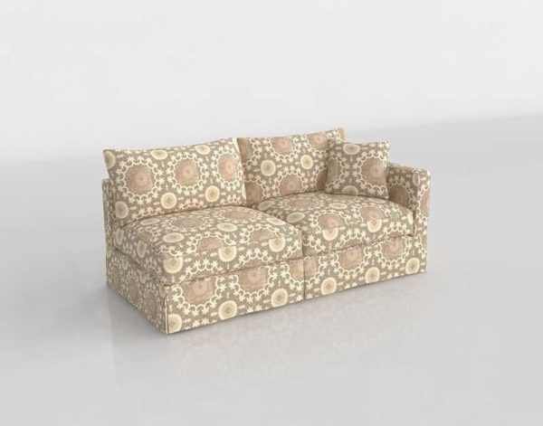 Crateandbarrel Willow Modern Slipcovered Right Arm Sofa 3D