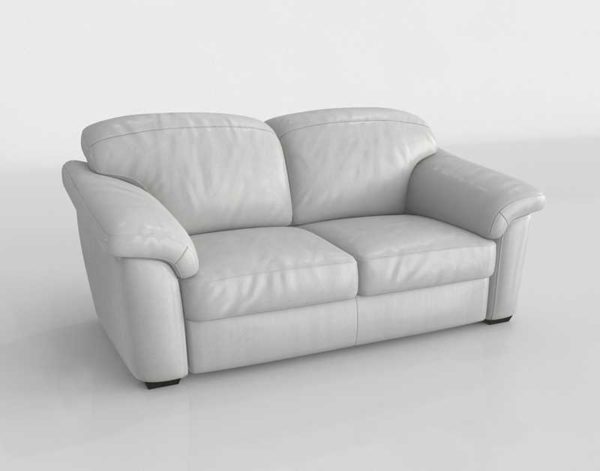 Sofa 3D Biplaza Blanco Estilo Clásico