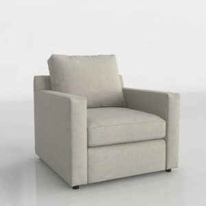 GlancingEye and Designer 3D Barrett Track Arm Chair Galaxy Linen