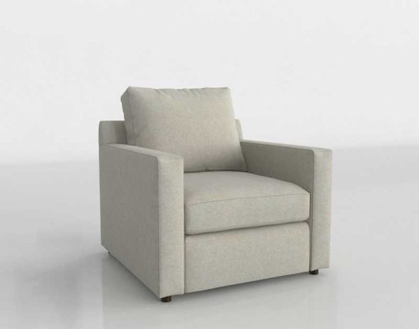 GlancingEye and Designer 3D Barrett Track Arm Chair Galaxy Linen