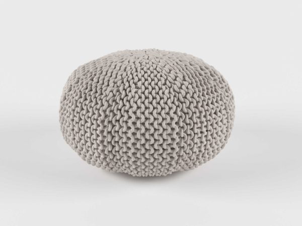 Rh baby and child Knit Cotton Round Pouf Natural Small