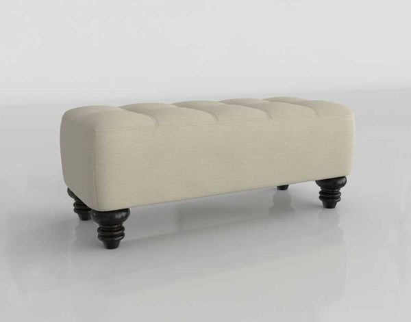 WestElm Essex Upholstered Bench Pebble Weave Oatmeal