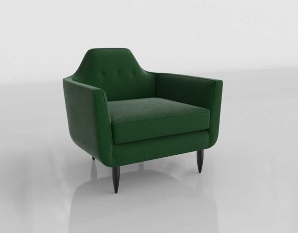 Crate&Barrel Gia Button Tufted Chair Como Emerald