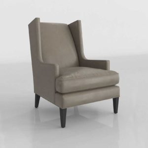 CB Luxe Leather High Wing Back Chair BelAire Slate