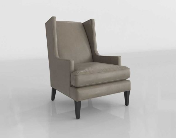 CB Luxe Leather High Wing Back Chair BelAire Slate