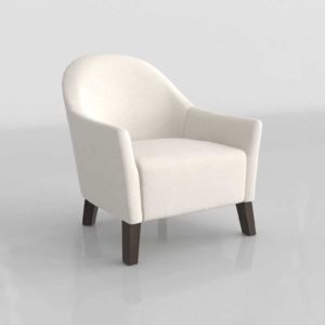 PB Soma Scoop Upholstered Armchair Washed Canvas Ivory
