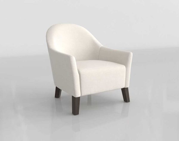 PB Soma Scoop Upholstered Armchair Washed Canvas Ivory