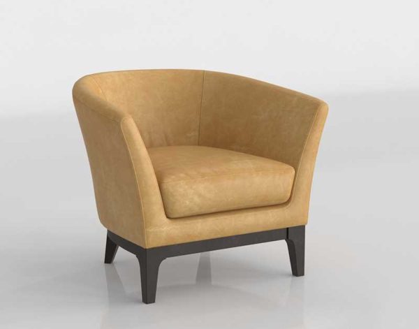 Westelm Tulip Leather Chair Caramel
