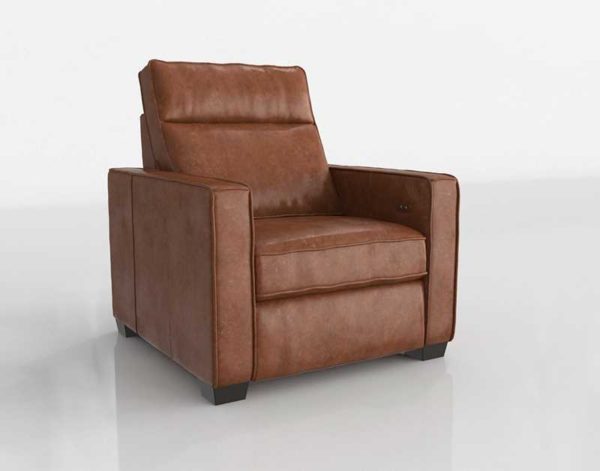 Westelm Henry Leather Power Recliner Chair Tobacco