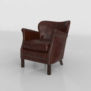 RH Professors Leather Chair With Nailheads Cocoa